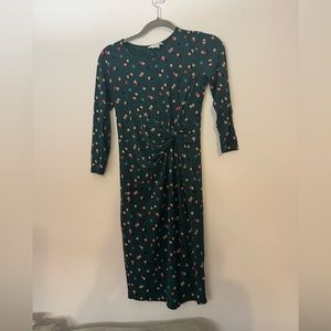 Boden Rosalie Twist Jersey Dress 4P christmas green red polka dots